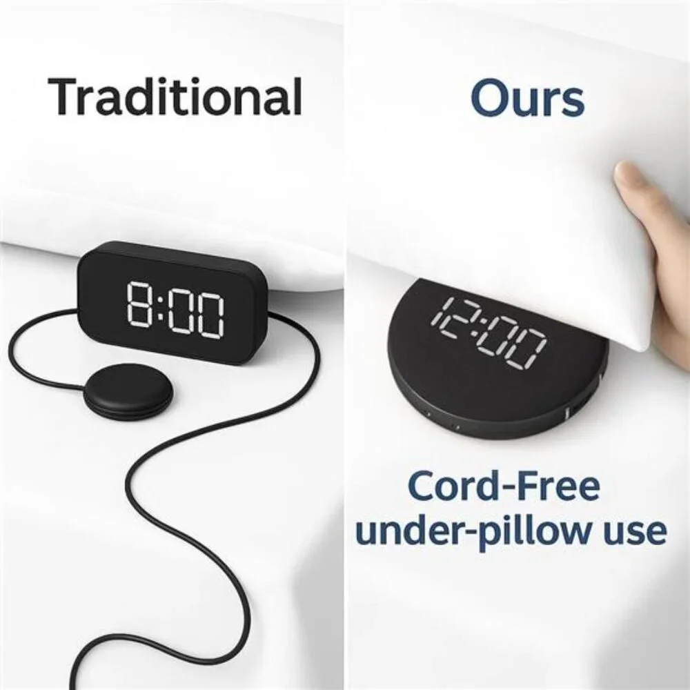 Loud Alarm Clock for Heavy Sleepers Vibrating Bed Shaker Travel Clock Kids Teens